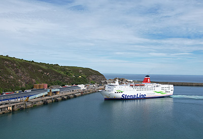 car ferry coming into Fishgurard harbour