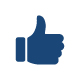 blue thumbs up icon symbolizing approval and positive feedback for 13 reasons to celebrate